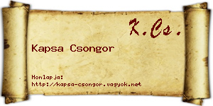 Kapsa Csongor névjegykártya