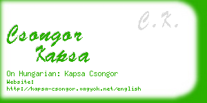 csongor kapsa business card